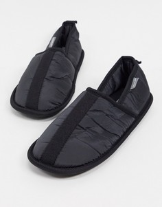 Черные слиперы из стеганого Dunlop-Черный