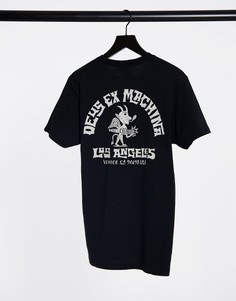 Черная футболка с принтом адреса Deus Ex Machina devil venice-Черный