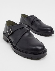 Кожаные ботинки-дерби на массивной подошве с ремешком и пряжкой Bolongaro Trevor-Черный
