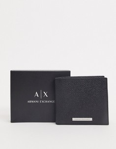 Черный кошелек для монет с логотипом Armani Exchange