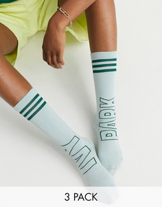 3 пары носков обычной длины (желтый оттенок/зеленый оттенок/темно-зеленые) adidas x IVY PARK-Мульти