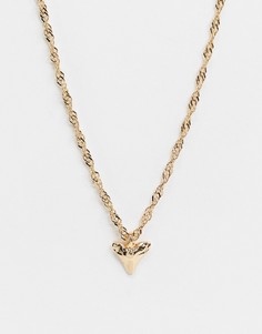 Золотистое ожерелье с подвеской в виде акульего зуба Topshop-Золотой