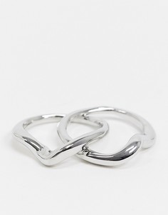 Серебристое кольцо с переплетенным дизайном DesignB London-Серебряный