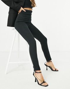 Черные эластичные брюки с завышенной талией Flounce London-Черный