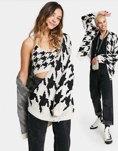 Кардиган унисекс с узором «гусиная лапка» от комплекта ASOS DESIGN CIRCULAR-Мульти
