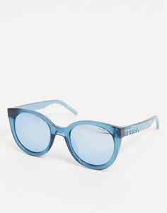 Синие солнцезащитные очки в стиле ретро Hugo Boss-Синий