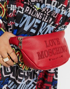 Красная сумка-кошелек на пояс Love Moschino essential-Красный