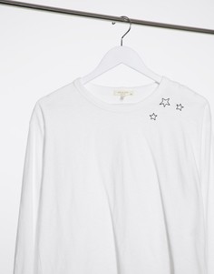 Белый укороченный лонгслив с принтом в виде звезд rag & bone