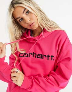 Розово-черный свитер с капюшоном Carhartt WIP-Розовый цвет
