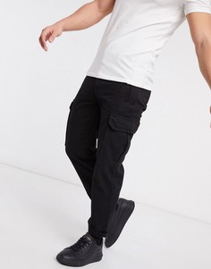 Черные облегающие брюки карго Topman-Черный