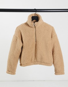 Двустороннее фактурное худи светло-коричневого цвета Hollister-Коричневый