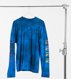 Лонгслив с принтом и эффектом кислотной стирки COLLUSION-Синий