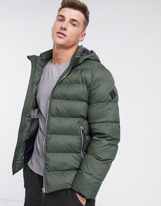 Пуховик цвета зеленого тимьяна с капюшоном Gant the active cloud-Зеленый цвет