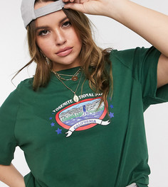 Свободная футболка с принтом Йосемити Daisy Street Plus-Зеленый