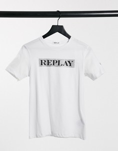 Белая футболка с логотипом Replay-Белый
