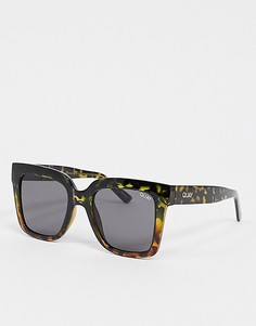 Солнцезащитные очки в квадратной черепаховой оправе Quay Australia-Коричневый
