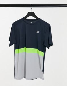 Черная футболка в стиле колор блок New Balance Running Accelerate-Черный