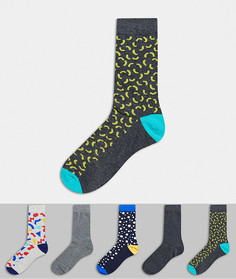 Набор из 5 пар носков с ретро рисунком Jack & Jones-Мульти