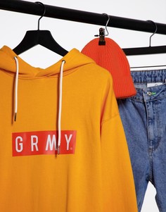 Оранжевый худи с логотипом на груди Grimey