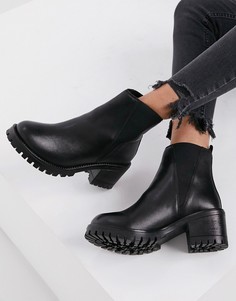 Черные кожаные ботинки челси на каблуке Rule London-Черный