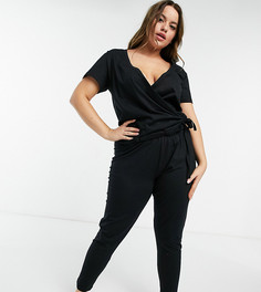 Черные пижамные леггинсы от комплекта ASOS DESIGN Curve-Черный