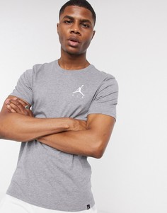 Серая футболка с вышитым логотипом Nike Jordan-Серый