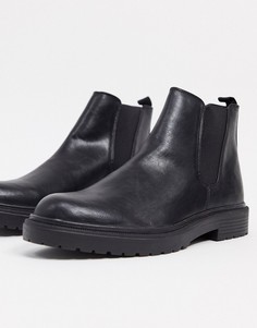 Черные массивные ботинки-челси Topman-Черный