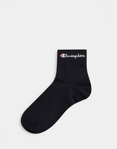 Черные носки до щиколотки с логотипом Champion-Черный