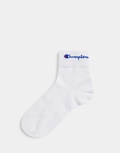 Белые носки до щиколотки с логотипом Champion-Белый
