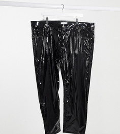 Неэластичные классические джинсы черного цвета из искусственной кожи ASOS DESIGN Plus-Черный