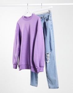 Свитшот в стиле oversized лавандового цвета Bershka-Фиолетовый