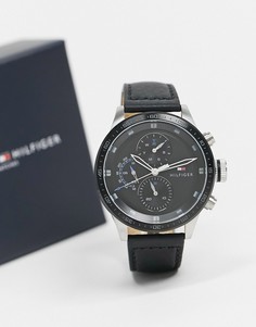 Черные часы с кожаным ремешком Tommy Hilfiger 1791810-Черный