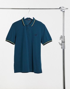 Темно-зеленая футболка-поло с двойным кантом Fred Perry-Зеленый цвет