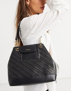 Черная сумка на плечо с плетеным узором Fiorelli Chrissy-Черный