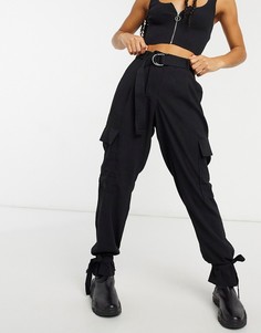 Черные брюки карго с поясом Vero Moda-Коричневый