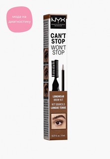 Тинт для бровей Nyx Professional Makeup Cant Stop Wont Stop Longwear Brow Ink Kit, оттенок 03, Auburn, 8 мл