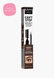 Тинт для бровей Nyx Professional Makeup Cant Stop Wont Stop Longwear Brow Ink Kit, оттенок, Espresso, 8 мл