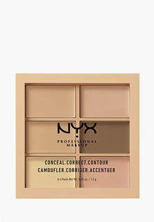 Палетка для лица Nyx Professional Makeup Conceal, Correct, Contour Palette, оттенок 301 Light, 9 г