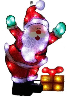 Светящееся украшение SnowHouse Панно Дед Мороз с подарком PKQE07SW22/1