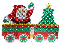 Светящееся украшение SnowHouse Панно Дед Мороз на поезде LDYGB101SATN-2W