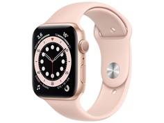 Умные часы APPLE Watch Series 6 44mm Gold Aluminium Case with Pink Sand Sport Band M00E3RU/A