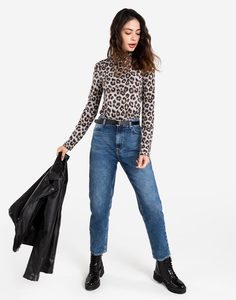 Водолазка с леопардовым принтом Gloria Jeans