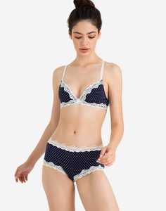 Синие трусы в горох с кружевом Gloria Jeans