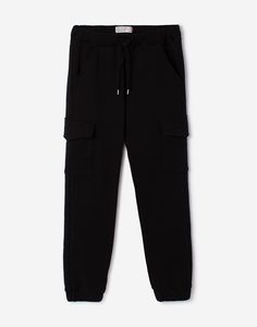 Чёрные брюки-карго для мальчика Gloria Jeans