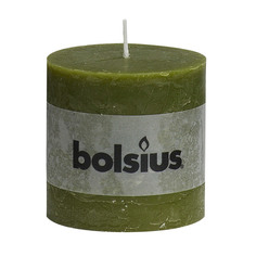 Свеча Bolsius block Rustic 10x10 оливковая