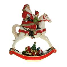 Фигурка декоративная Kaemingk Санта на лошадке 34 см