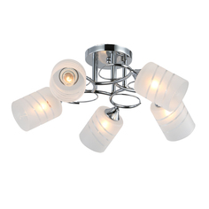 Люстра потолочная J-light LENO 3107/5C E27*5*60W хром/белый