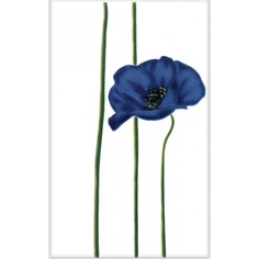 Декор PiezaROSA Моноколор Маки Цветок синий 25х40 см