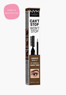 Тинт для бровей Nyx Professional Makeup Cant Stop Wont Stop Longwear Brow Ink Kit, оттенок 04 Chocolate, 8 мл