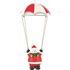 Елочная игрушка Снеговик с парашютом-леденцом 10 см Без бренда